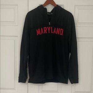 Under Armour University of Maryland Black (Maryland Flag on Hood) Hoodie - Large